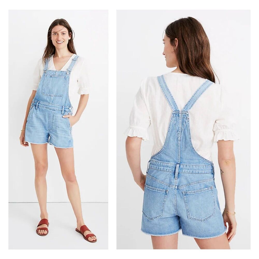 MADEWELL Adirondack Short Overalls in Phillips Wash, Sz XXS